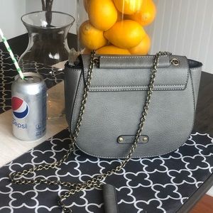 SUEDE Grey Purse “NCHAINS” w BONUS!